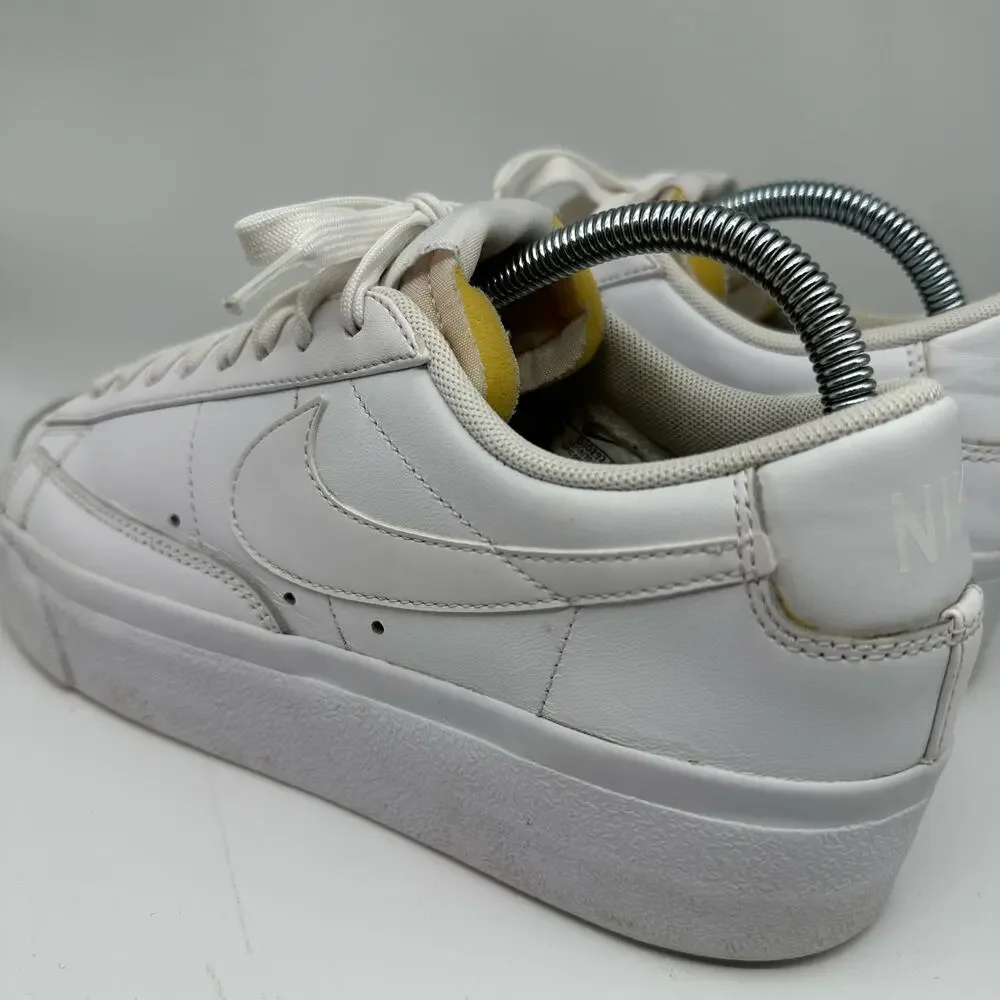 Nike Women's Blazer Low Platform Triple White Sneaker Size 9 - Picture 7 of 16
